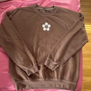 pacsun smiley flower crewneck